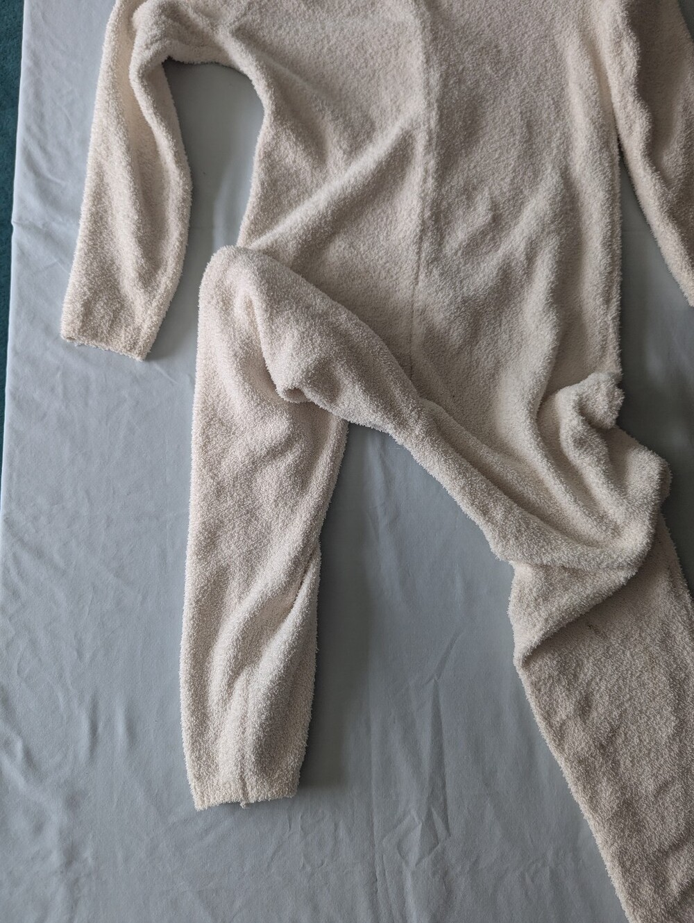 Super Soft Women's Boucle Onesie With Hood In Cream - Picture 6 of 8